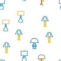 lamp table light home desk vector seamless pattern