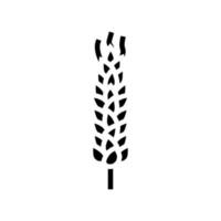 spikelet yellow wheat glyph icon vector illustration