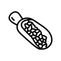 grain wheat wooden spoon line icon vector illustration