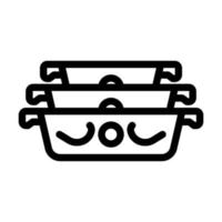 ceramic baking dish kitchen cookware line icon vector illustration