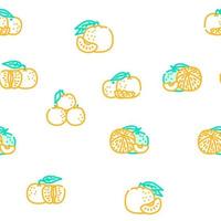 mandarin citrus fruit vector seamless pattern