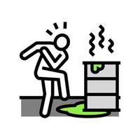 dangerous substance spill man accident color icon vector illustration