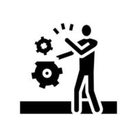 stuck hand lathe man glyph icon vector illustration