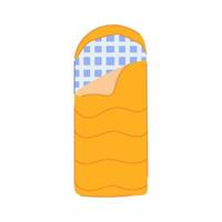 comfortable sleeping bag cartoon vector illustration