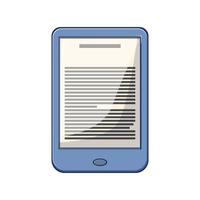 electronic ebook reader cartoon vector illustration