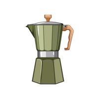 hot moka pot coffee cartoon vector illustration