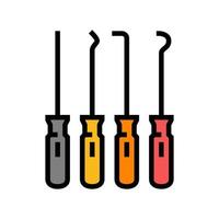 pick and hook garage tool color icon vector illustration