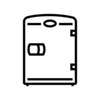 mini refrigerador garaje herramienta línea icono vector ilustración