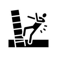 stairs fall man accident glyph icon vector illustration