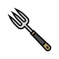 fork garden tool color icon vector illustration