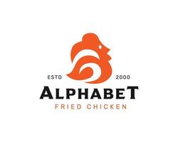 Unique letter A chicken Logo 4 vector