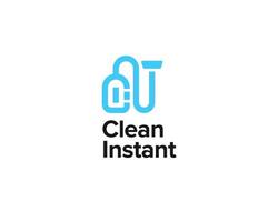 Blue Flat Vacuum Cleaner Logo vector
