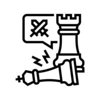 checkmate game process line icon vector illustration