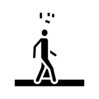 falling brick man head glyph icon vector illustration