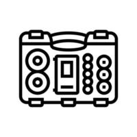 battery organizer garage tool line icon vector illustration