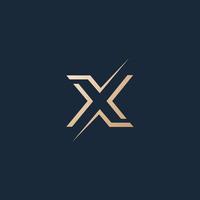 Luxury and modern X logo design vector