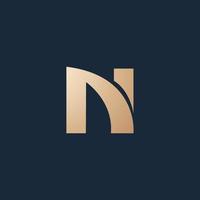 Luxury and modern N logo design vector