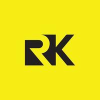 creativo y moderno rk letra logo diseño vector