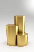 gold podium on white background. pedestal for product display, 3d rendered photo