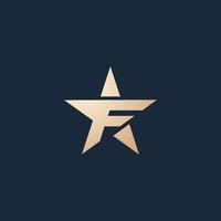 luxury and modern F star logo design vector