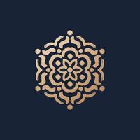Luxury and modern painted flower logo design vector