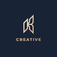 Luxury and modern K outline logo design vector