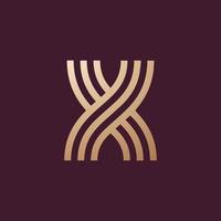 Luxury and modern X outline logo design vector