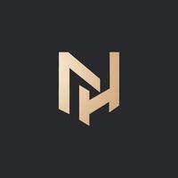Luxury and modern NH logo design vector