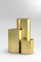 gold podium on white background. pedestal for product display, 3d rendered photo