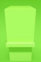 green rectangle podium on green background. pedestal for product display 3d rendered photo