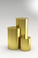 gold podium on white background. pedestal for product display, 3d rendered photo