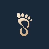 Luxury and modern Foot print logo design vector