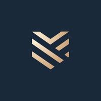 Luxury and modern M outline logo design vector