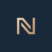 Luxury and modern N logo design vector