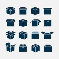 Luxury and modern box silhouette set of vectors