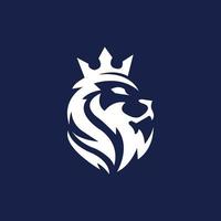 Royal king lion crown logo design vector