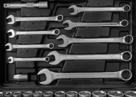 A set of wrenches and screwdrivers photo