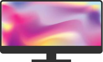 PC monitor with colorful screen vector design