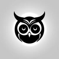 Owl Black And White Logo. photo