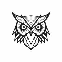 Owl Black And White Logo. photo