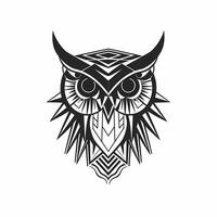 Owl Black And White Logo. photo