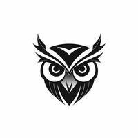 Owl Black And White Logo. AI Generated photo
