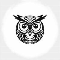 Owl Black And White Logo. photo