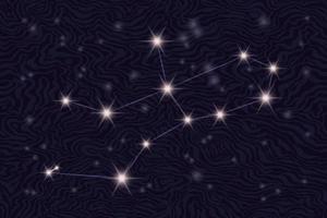 Zodiac constellation Virgo on the background of the starry sky. Virgo on a textured background of a starry night. Astrological zodiac on the background of space. Popular astronomy. vector