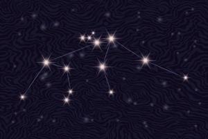 Zodiac constellation of Aquarius on the background of the starry sky. Constellation on a textured background of a starry night. Astrological zodiac on the background of space. Popular astronomy. vector