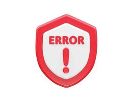 Error icon 3d rendering illustration vector