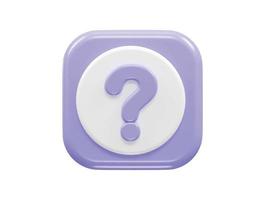 Question icon 3d rendering illustration vector