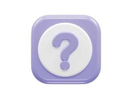 Question icon 3d rendering illustration vector