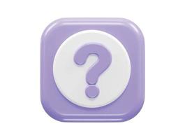 Question icon 3d rendering illustration vector