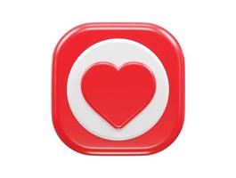 Love vector 3d rendering heart icon